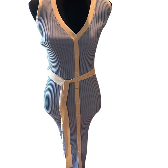 VICI Button Front Ribbed Knit Midi Dress | Size M - Picture 6 of 6